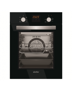 Simfer Oven 4207BERSP 47 L, Black, Easy to clean, Pop-up knobs, Width 45 cm, Built in