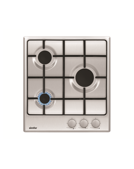 Simfer Hob H4.300.VGRIM Gas, Number of burners/cooking zones 3, Rotary knobs, Inox,