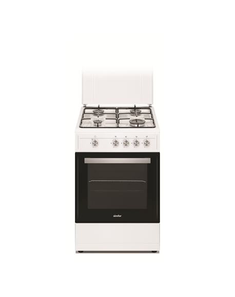 Simfer Cooker 4401SGRBB Hob type Gas, Oven type Gas, White, Width 50 cm, 49 L, Depth 55 cm, A+