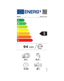 Bosch Dishwasher SBH4HVX37E Built-in, Width 59.8 cm, Number of place settings 13, Number of programs 6, Energy efficiency class 