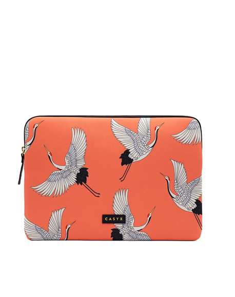 Casyx for MacBook SLVS-000006 Fits up to size 13 ”/14 ", Sleeve, Coral Cranes, Waterproof