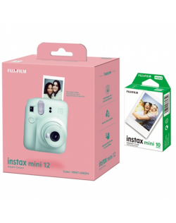 Fujifilm Instax Mini 12 Camera + Instax Mini Glossy (10pl) Mint Green