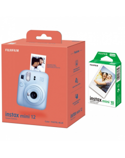 Fujifilm Instax Mini 12 Camera + Instax Mini Glossy (10pl) Pastel Blue