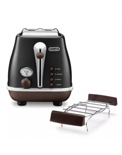 Delonghi Toaster CTOV 2103.BK+BW Power 900 W, Number of slots 2, Housing material Stainless steel, Black