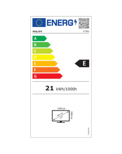 Philips LCD Monitor 273S1/00 27 ", IPS, FHD, 1920 x 1080, 16:9, 4 ms, 300 cd/m², HDMI ports quantity 1, 75 Hz