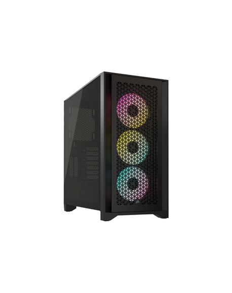 Corsair Tempered Glass PC Case iCUE 4000D RGB AIRFLOW Side window, Black, Mid-Tower, Power supply included No
