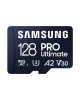 Samsung MicroSD Card with Card Reader PRO Ultimate 128 GB, microSDXC Memory Card, Flash memory class U3, V30, A2