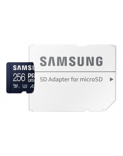 Samsung MicroSD Card PRO Ultimate 256 GB, microSDXC Memory Card, Flash memory class U3, V30, A2, SD adapter