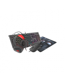 GENESIS COMBO set 4in1 cobalt 330 rgb keyboard + mouse +headphones + mousepad, us layout