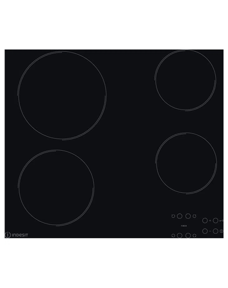 INDESIT Hob AAR 160 C Vitroceramic Number of burners/cooking zones 4 Touch Timer Black