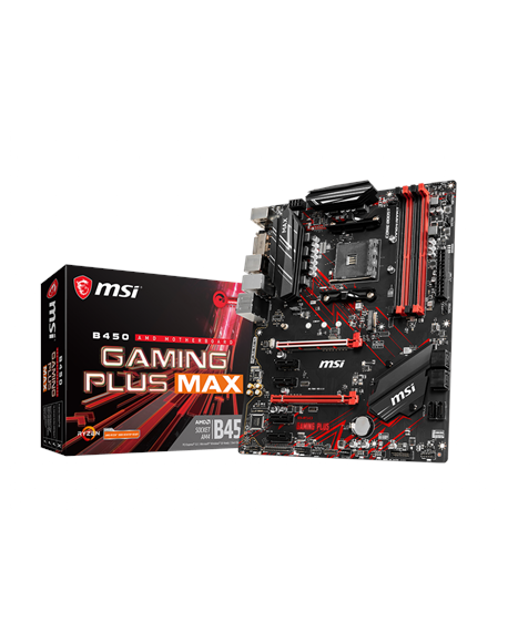 MSI B450 GAMING PLUS MAX Processor family AMD, Processor socket AM4, DDR4 DIMM, Memory slots 4, Number of SATA connectors 6 x SA