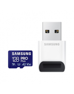 SAMSUNG 128GB, PRO Plus MicroSD Card with SD Adapter, Blue Samsung