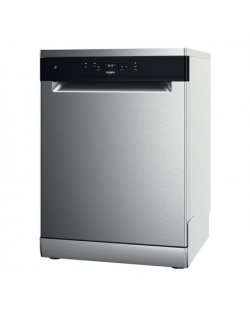 Whirlpool Dishwasher WRFC 3C26 X Free standing Width 60 cm Number of place settings 14 Number of programs 8 Energy efficiency class E Display Stainless steel