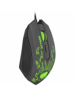 FURY Brawler Optical Gaming mouse, 1600DPI, Wired, Black/Green