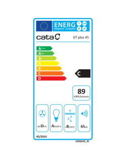 CATA Hood GT-PLUS 45 WH/M Canopy Energy efficiency class C Width 60 cm 645 m³/h Mechanical control CSLED White