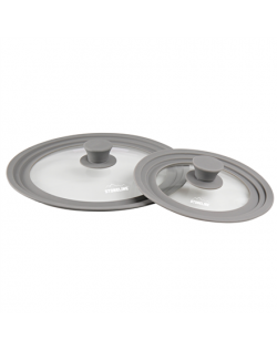 Stoneline Lid set of 2 13705 Lid, Diameter 16/18/20 and 24/26/28 cm, Transparent