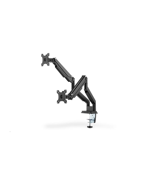 Digitus Desk Mount Universal Dual Monitor Mount with Gas Spring and Clamp Mount Swivel, height adjustment, rotate Black