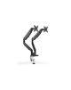 Digitus Desk Mount Universal Dual Monitor Mount with Gas Spring and Clamp Mount Swivel, height adjustment, rotate Black