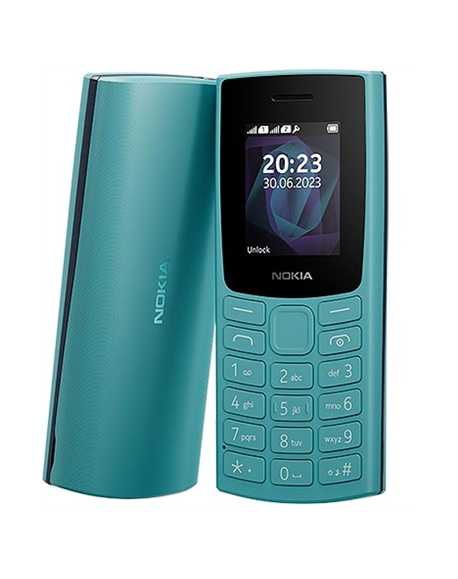 Nokia 105 (2023) TA-1557 Cyan 1.8 " TFT LCD 120 x 160 pixels Dual SIM Mini Sim 3G USB version microUSB 1000 mAh
