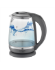 Adler Kettle AD 1286 Standard, 2200 W, 2 L, Plastic/ glass, Grey/ transparent, 360° rotational base