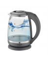 Adler Kettle AD 1286 Standard, 2200 W, 2 L, Plastic/ glass, Grey/ transparent, 360° rotational base