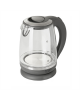 Adler Kettle AD 1286 Standard, 2200 W, 2 L, Plastic/ glass, Grey/ transparent, 360° rotational base