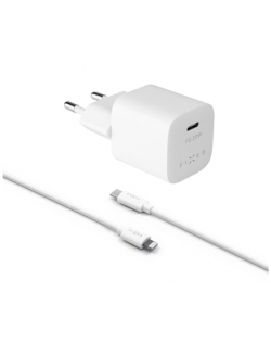 Fixed Mini USB-C Travel Charger USB-C/Lightning Cable