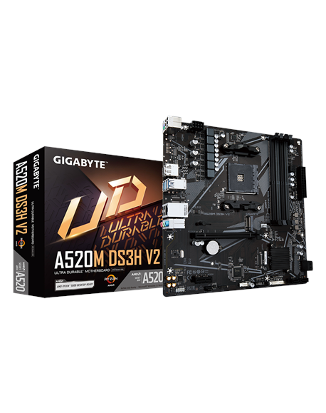 Gigabyte A520M DS3H V2 Processor family AMD Processor socket AM4 DDR4 DIMM Memory slots 2 Number of SATA connectors 4 Chipset AM