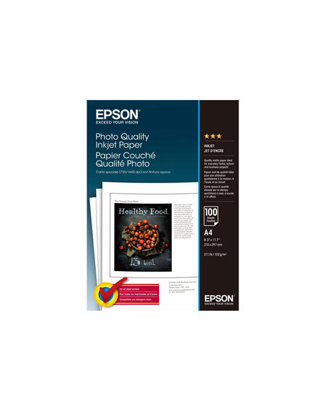 Epson Photo Quality Inkjet Paper - A4 - 100 sheets Epson