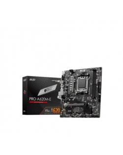 MSI PRO A620M-E Processor family AMD Processor socket AM5 DDR5 Supported hard disk drive interfaces SATA, M.2 Number of SATA con