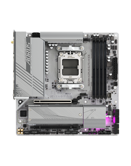 Gigabyte B650M A ELITE AX ICE Processor family AMD Processor socket AM5 DDR5 Supported hard disk drive interfaces SATA, M.2 Numb