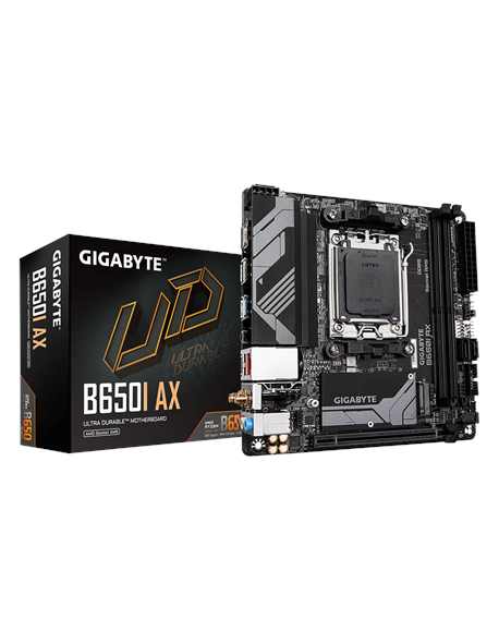 Gigabyte B650I AX 1.0 Processor family AMD Processor socket AM5 DDR5 DIMM Supported hard disk drive interfaces SATA, M.2 Number 