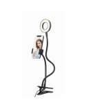 Gembird Selfie ring light with phone holder Gembird | Selfie ring light with phone holder | LED-RING4-PH-01 | ABS + metal | Black | cm