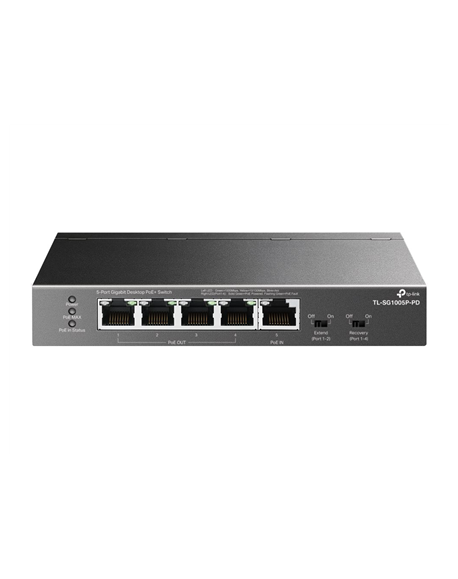 TP-LINK | 5-Port Gigabit Desktop Switch with 4-Port PoE | TL-SG1005P-PD | Unmanaged | Desktop/Wall mountable