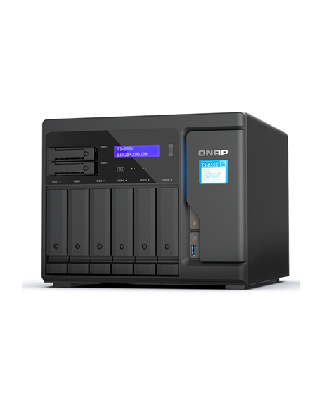 QNAP | 8-Bay desktop NAS | TS-855X-8G | Intel Atom | C5125 8-core | Processor frequency 2.8 GHz | 8 GB