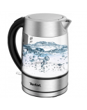 TEFAL | Kettle | KI772D | Electric | 2400 W | 1.7 L | Glass | 360° rotational base | Stainless Steel/Black