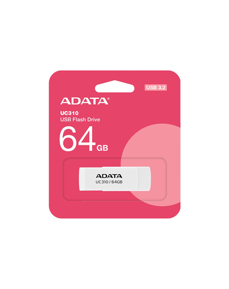 ADATA | USB Flash Drive | UC310 | 64 GB | USB 3.2 Gen1 | White
