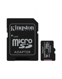 Kingston Canvas Select Plus UHS-I 256 GB, MicroSDXC, Flash memory class 10, SD Adapter