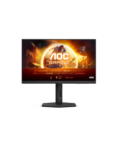 AOC | 27G4X | 27 " | IPS | 1920 x 1080 pixels | 16:9 | 1 ms | 300 cd/m² | Black | HDMI ports quantity 2 | 180 Hz