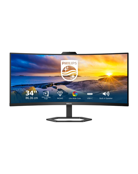 Philips | 34E1C5600HE/00 | 34 " | VA | 3440 x 1440 pixels | 21:9 | 4 ms | 300 cd/m² | Black | HDMI ports quantity 1 | 100 Hz