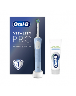 Oral-B | Vitality Pro Protect X Clean | Electric Toothbrush + Toothpaste | Rechargeable | For adults | Number of brush heads inc