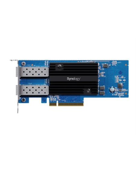 Synology E25G30-F2 Dual-port 25GbE SFP28 add-in card designed to accelerate bandwidth-intensive workflows | Synology E25G30-F2 |