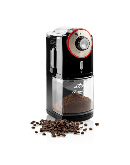 ETA Grinder Perfetto ETA006890000 100 W, Coffee beans capacity 200 g, Number of cups Up to 14 pc(s), Lid safety switch, Black