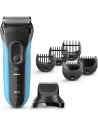 Braun Shaver with trimmer Series 3 Shave&Style 3010BT Cordless, Charging time 1 h, Operating time 45 min, Wet use, NiMH, Number of shaver heads/blades 2, Black/Blue