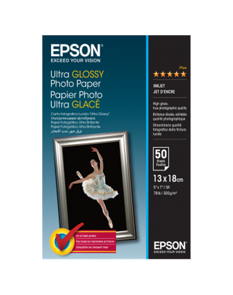 Epson Ultra Glossy Photo Paper 50 sheets, 13 x 18 cm, 300 g/m²