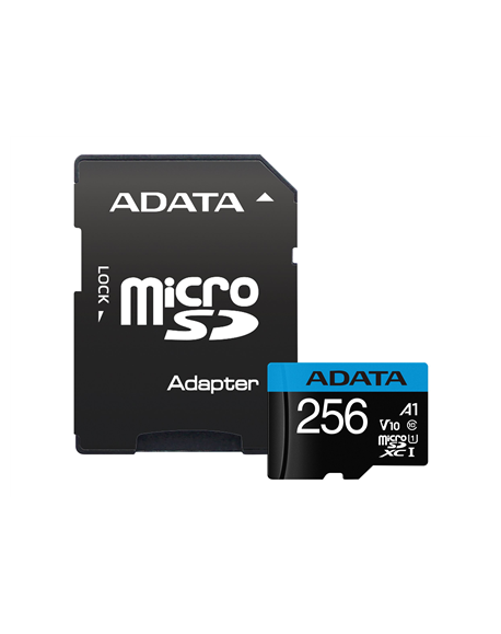 ADATA | UHS-I | 256 GB | microSDHC | Flash memory class 10 | Adapter