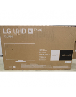 LG | 43UR91003LA | 43" (109 cm) | Smart TV | webOS 23 | UHD 4K | DAMAGED PACKAGING