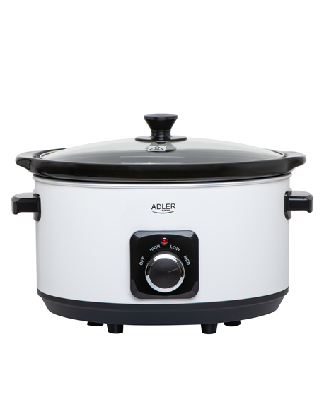 Adler | Slow Cooker | AD 6413w | 290 W | 5.8 L | Number of programs 3 | White