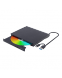 Gembird | External USB DVD Drive | DVD-USB-03 | Interface USB 3.1 Gen 1 | DVD±RW (±R DL) / DVD-RAM | CD read speed 24 x | CD write speed 24 x | Black