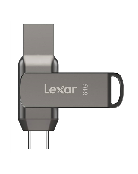 Lexar | 2-in-1 Flash Drive | JumpDrive Dual Drive D400 | 64 GB | USB 3.1 | Grey